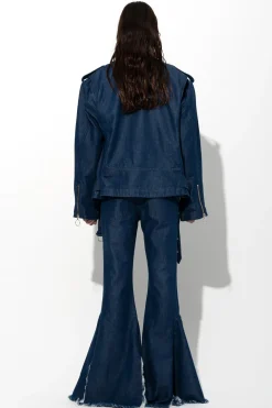 Marques ' Almeida Outerwear | Denim | DENIM BIKER JACKET NAVY