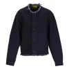 Marques ' Almeida Outerwear | DENIM COLLARLESS JACKET NAVY