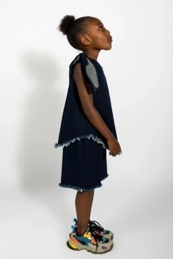 Marques ' Almeida Tops | DENIM ONE SHOULDER KNOT TOP NAVY