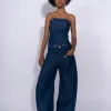 Marques ' Almeida Bottoms | Denim | DENIM PATCH POCKET BOYFRIEND TROUSERS NAVY