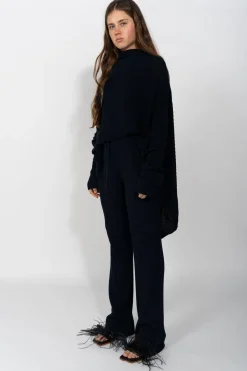 Marques ' Almeida Bottoms | Knitwear | KNITTED TROUSERS NAVY