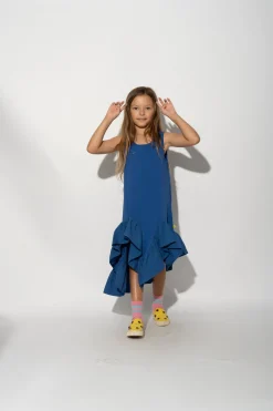 Marques ' Almeida Jersey | Dresses | SLEEVELESS FLOUNCE DRESS NAVY