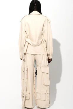 Marques ' Almeida Outerwear | Denim | CROPPED TRENCH COAT OFF-WHITE