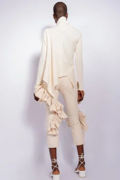 Marques ' Almeida Knitwear | Tops | DRAPED JUMPER IN MERINO KNIT OFF-WHITE