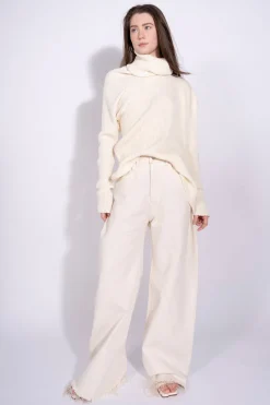 Marques ' Almeida Knitwear | Tops | DRAPED TURTLENECK JUMPER OFF-WHITE