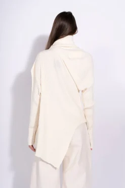 Marques ' Almeida Knitwear | Tops | DRAPED TURTLENECK JUMPER OFF-WHITE