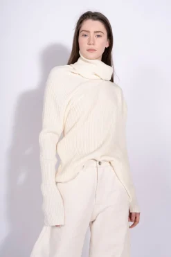 Marques ' Almeida Knitwear | Tops | DRAPED TURTLENECK JUMPER OFF-WHITE