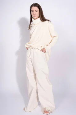 Marques ' Almeida Knitwear | Tops | DRAPED TURTLENECK JUMPER OFF-WHITE