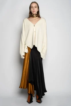 Marques ' Almeida Tops | Tops | MERINO DECONSTRUCTED CARDIGAN OFF-WHITE