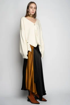 Marques ' Almeida Tops | Tops | MERINO DECONSTRUCTED CARDIGAN OFF-WHITE