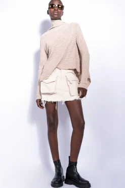 Marques ' Almeida Denim | Bottoms | PATCH POCKET MINI SKIRT OFF-WHITE