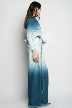 Marques ' Almeida Bottoms | Denim | OMBRE DENIM BOYFRIEND JEANS WITH BELTS BLUE