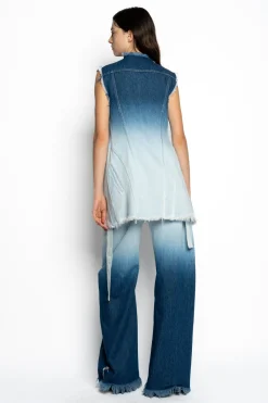 Marques ' Almeida Tops | Denim | OMBRE DENIM PUSHED-BACK VEST BLUE