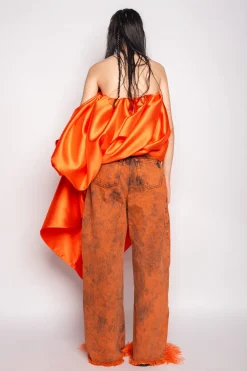 Marques ' Almeida Denim | Bottoms | DENIM BOYFRIEND TROUSERS ORANGE