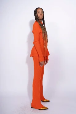 Marques ' Almeida Knitwear | Tops | DRAPED JUMPER IN MERINO KNIT ORANGE