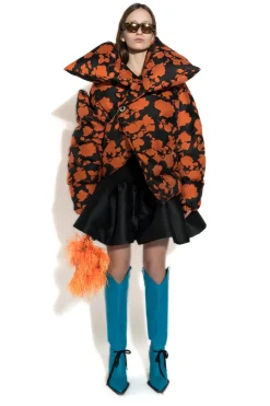 Marques ' Almeida Outerwear | ORANGE FLORAL M'A PUFFER JACKET MULTICOLOUR