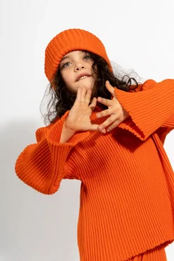 Marques ' Almeida Accessories | Knitwear | MERINO KNIT BEANIE ORANGE