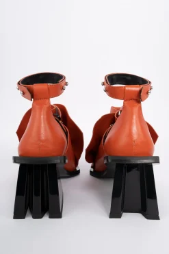 Marques ' Almeida Shoes | POINTY FRILL LACE UP PUMPS ORANGE