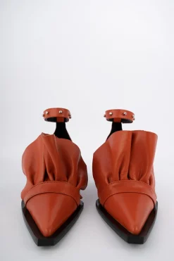 Marques ' Almeida Shoes | POINTY FRILL LACE UP PUMPS ORANGE