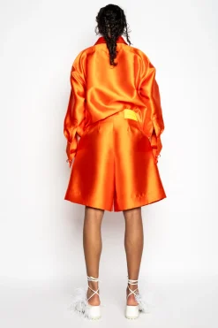 Marques ' Almeida Tops | Tops | SATIN OVERSIZED SHIRT ORANGE