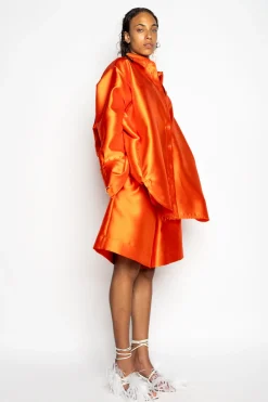Marques ' Almeida Tops | Tops | SATIN OVERSIZED SHIRT ORANGE