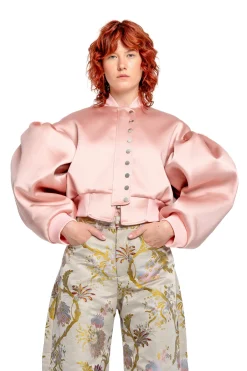 Marques ' Almeida Outerwear | BOMBER JACKET WITH PUFF SLEEVES PINK