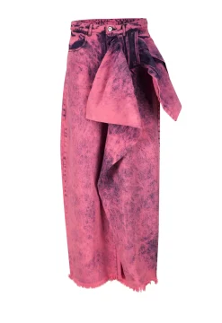 Marques ' Almeida Denim | Bottoms | PINK BOYFRIEND TROUSERS WITH BIG BOW BRIGHTPINK