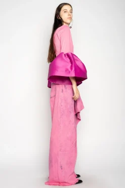 Marques ' Almeida Denim | Bottoms | PINK BOYFRIEND TROUSERS WITH BIG BOW BRIGHTPINK