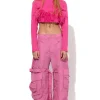 Marques ' Almeida Tops | Tops | PINK CROPPED FEATHER TOP BRIGHTPINK