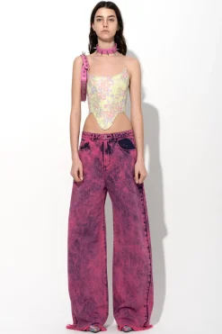Marques ' Almeida Denim | Bottoms | PINK DENIM BOYFRIEND TROUSERS BRIGHTPINK