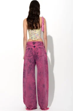 Marques ' Almeida Denim | Bottoms | PINK DENIM BOYFRIEND TROUSERS BRIGHTPINK
