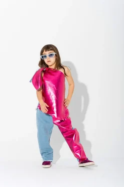 Marques ' Almeida Bottoms | PINK FOIL BAGGY TROUSERS MULTICOLOUR