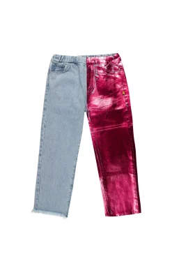 Marques ' Almeida Bottoms | PINK FOIL BAGGY TROUSERS MULTICOLOUR