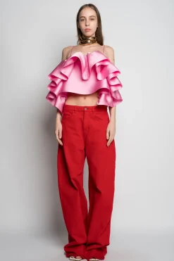 Marques ' Almeida Tops | Tops | PINK FRONT FRILL TOP LIGHTPINK