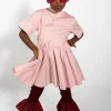 Marques ' Almeida Jersey | Dresses | PINK GATHERED JERSEY T-SHIRT DRESS LIGHTPINK