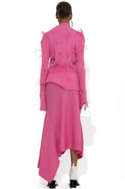 Marques ' Almeida Tops | Knitwear | MERINO FITTED FEATHER TURTLENECK PINK