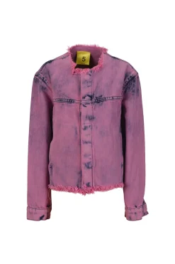 Marques ' Almeida Outerwear | PINK OVERDYED LOOSE COLLARLESS JACKET BRIGHTPINK
