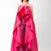 Marques ' Almeida Tops | Tops | PINK PLEATED STRAPLESS TOP WITH LONG BACK BRIGHTPINK