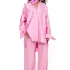 Marques ' Almeida Tops | Outerwear | SATIN OVERSIZED SHIRT PINK