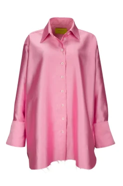 Marques ' Almeida Tops | Outerwear | SATIN OVERSIZED SHIRT PINK
