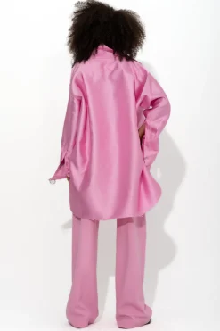 Marques ' Almeida Tops | Outerwear | SATIN OVERSIZED SHIRT PINK