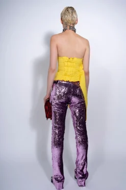 Marques ' Almeida Bottoms | Bottoms | SEQUINS BOOTCUT TROUSERS PINK