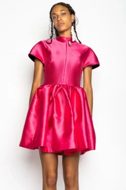 Marques ' Almeida Dresses | Dresses | PINK SHORT SLEEVE PUFF SKIRT DRESS BRIGHTPINK
