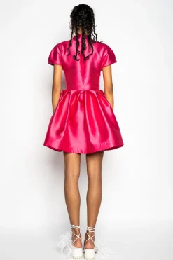 Marques ' Almeida Dresses | Dresses | PINK SHORT SLEEVE PUFF SKIRT DRESS BRIGHTPINK