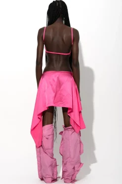 Marques ' Almeida Dresses | Dresses | PINK SILK CUT OUT DRESS WITH OPEN BACK BRIGHTPINK