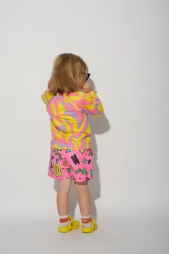 Marques ' Almeida Swimwear | Jersey | SQUIGGLE PRINT SWIM SHORT PINK