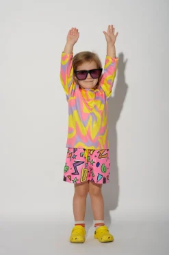 Marques ' Almeida Swimwear | Jersey | SQUIGGLE PRINT SWIM SHORT PINK