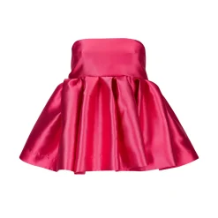 Marques ' Almeida Tops | Tops | PINK STRAPLESS PEPLUM TOP BRIGHTPINK