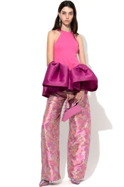 Marques ' Almeida Tops | Tops | PINK TANK TOP WITH PEPLUM BRIGHTPINK
