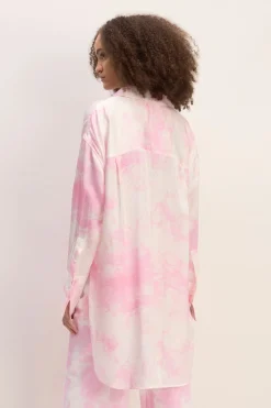 Marques ' Almeida Tops | M'a X Everlane | PINK TIE-DYE SATIN SHIRT LIGHTPINK